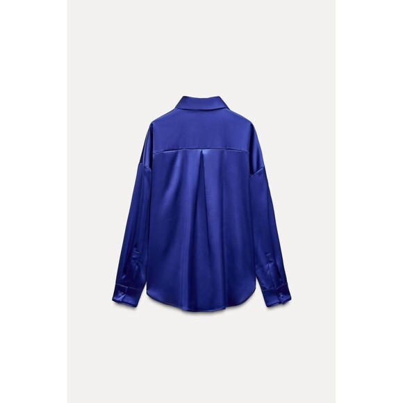Zara Satin Effect Oversized Shirt - S - Picture 4 of 8
